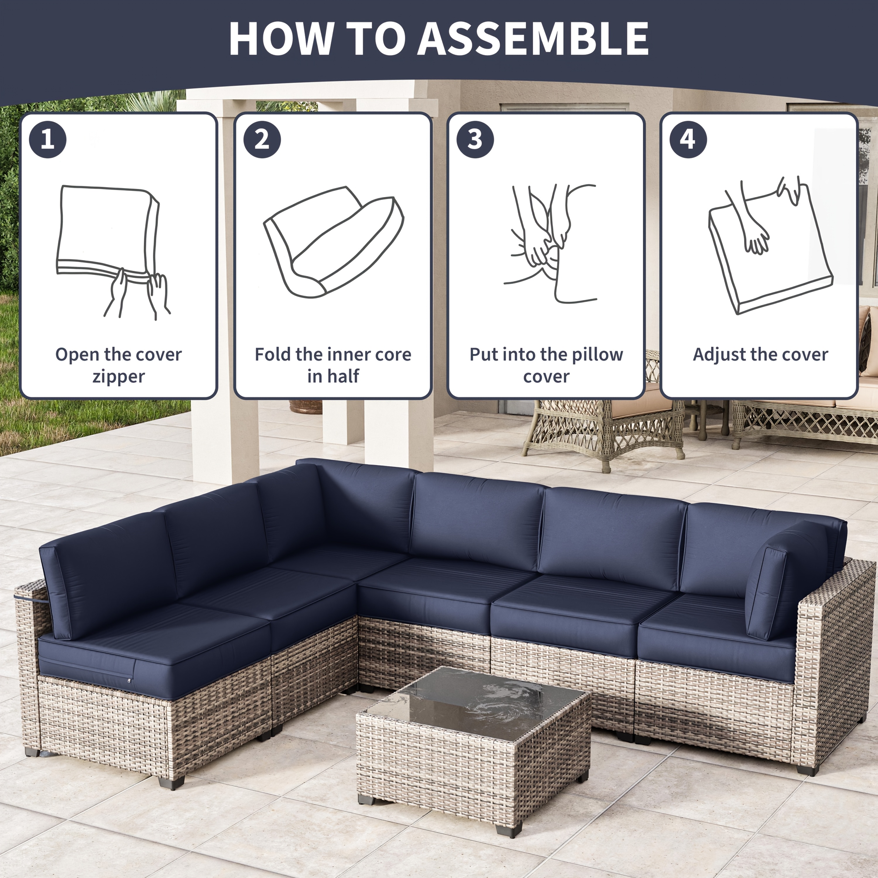 14pcs Outdoor Cushion Covers - - Outdoor Furniture Without Cushions บทวิจารณ์และราคา