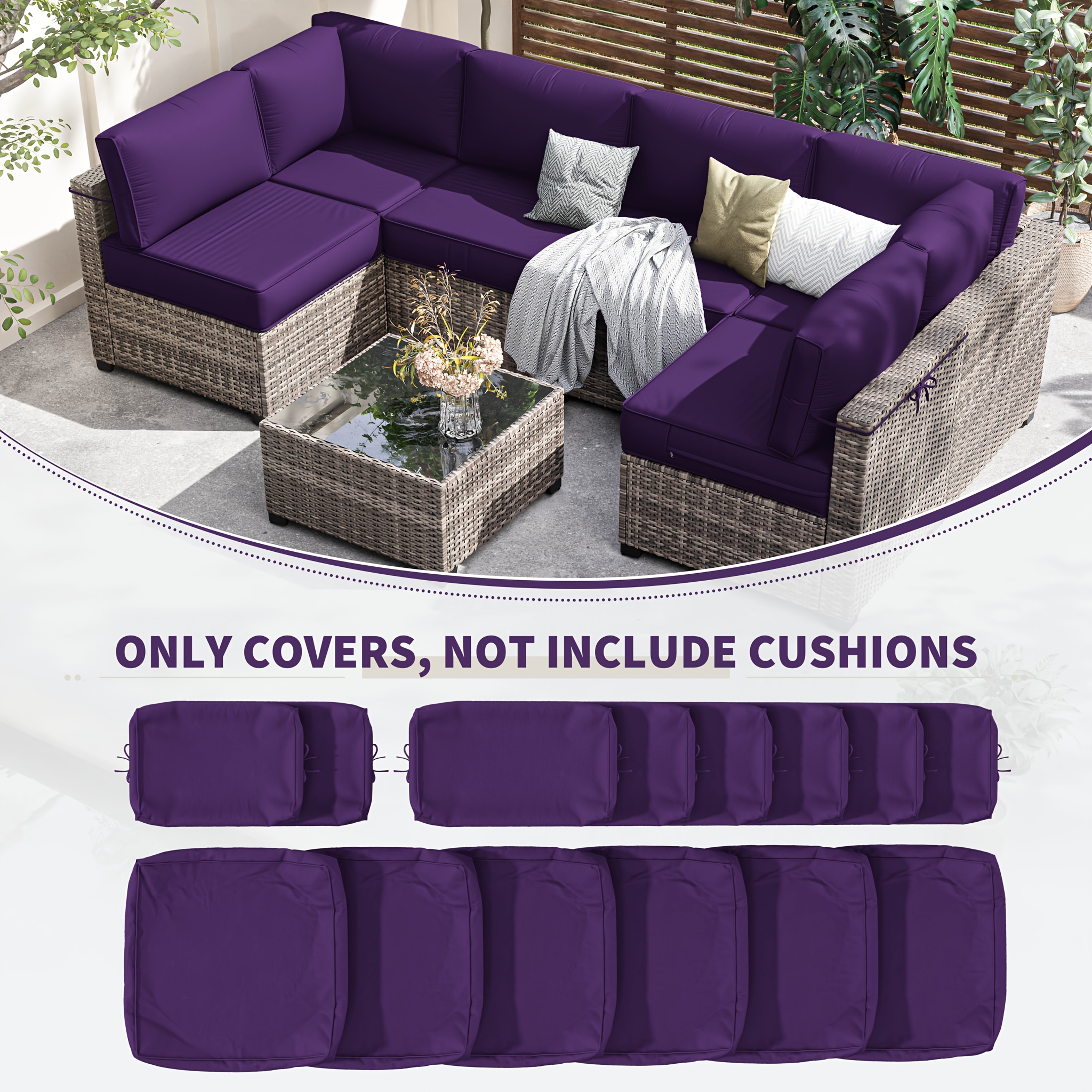 14pcs Outdoor Cushion Covers - - Outdoor Furniture Without Cushions บทวิจารณ์และราคา