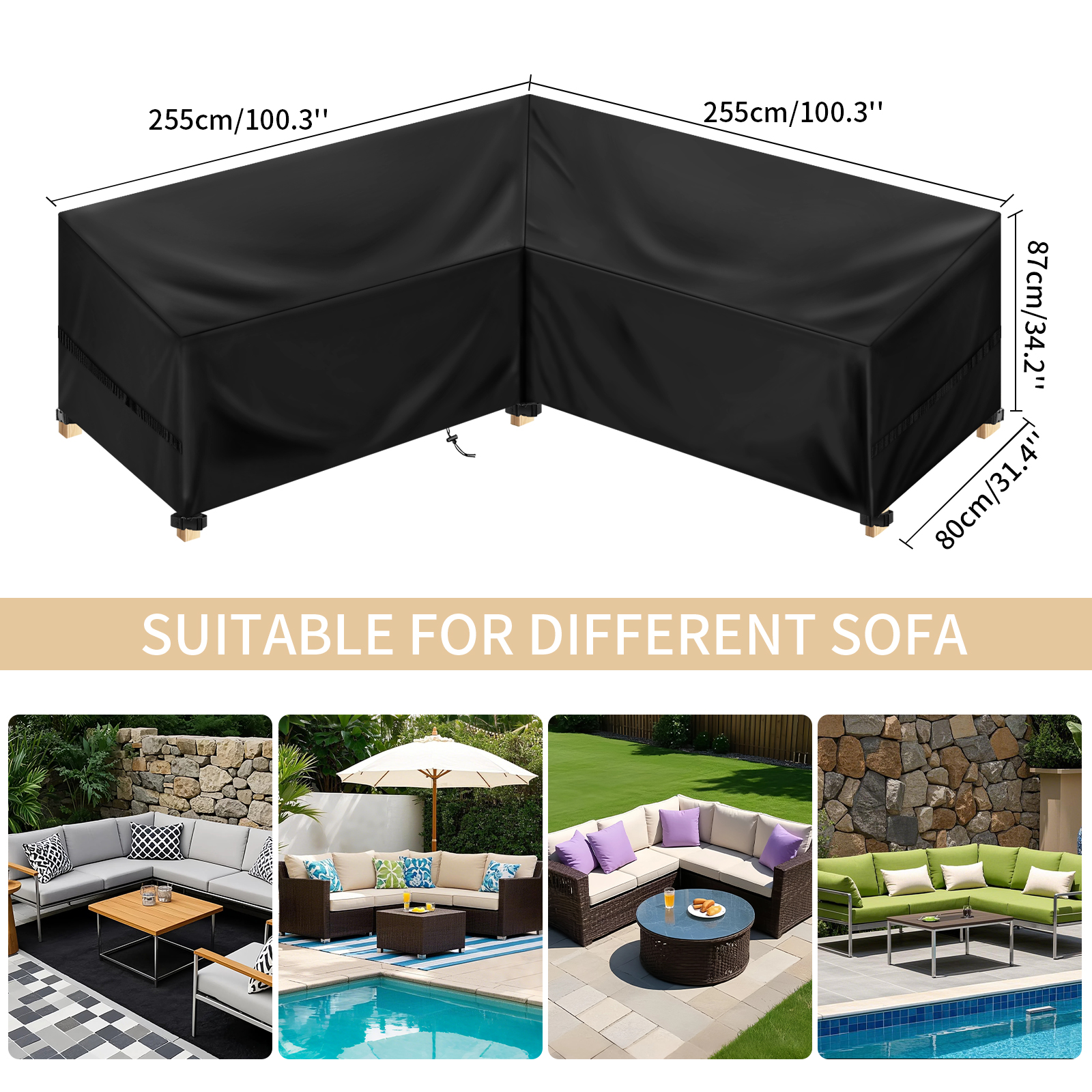 L Shape Furniture Waterproof C - Outdoor Furniture Cover Xl บทวิจารณ์และราคา