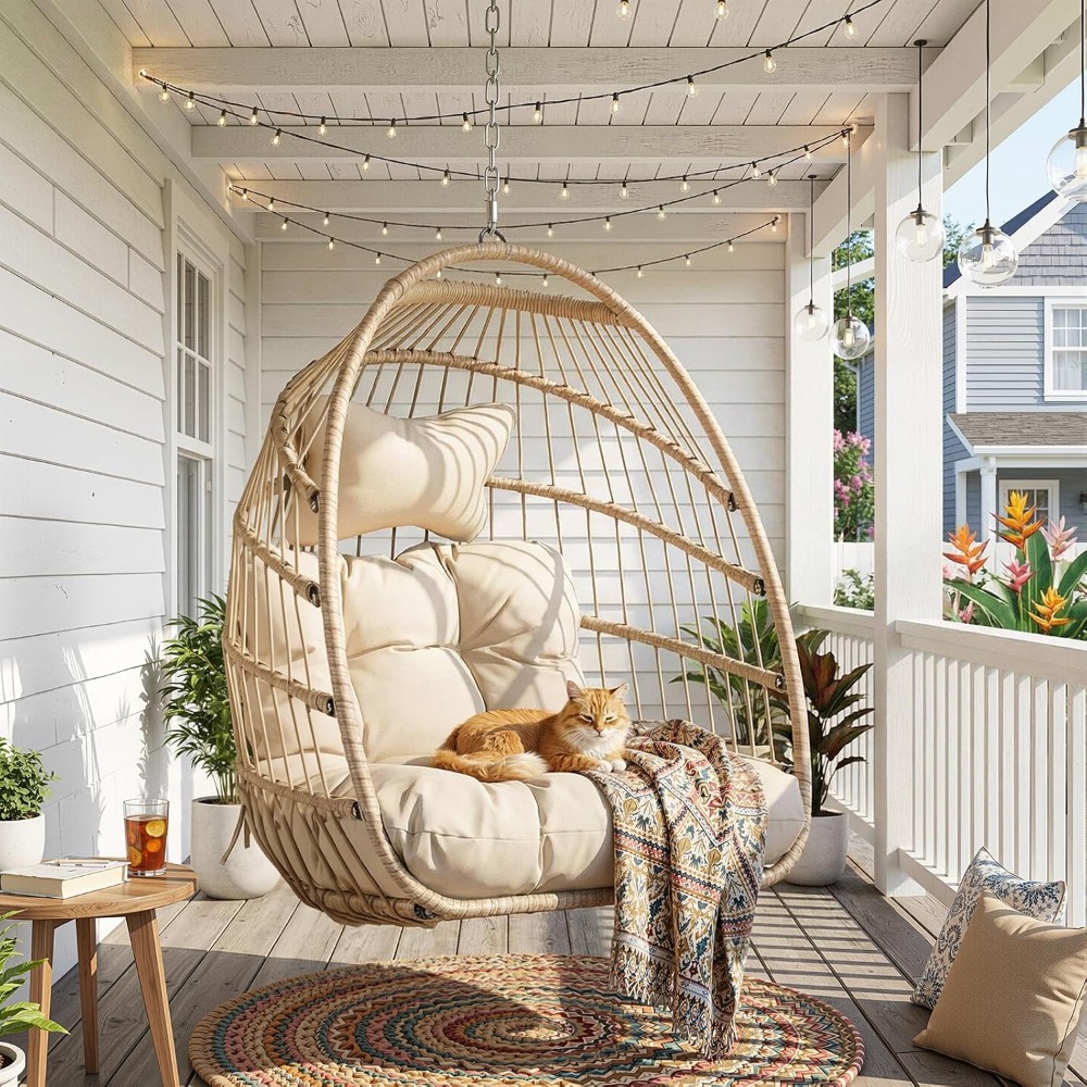 Outdoor Hanging Egg Chair With - Outdoor Furniture Without Cushions บทวิจารณ์และราคา
