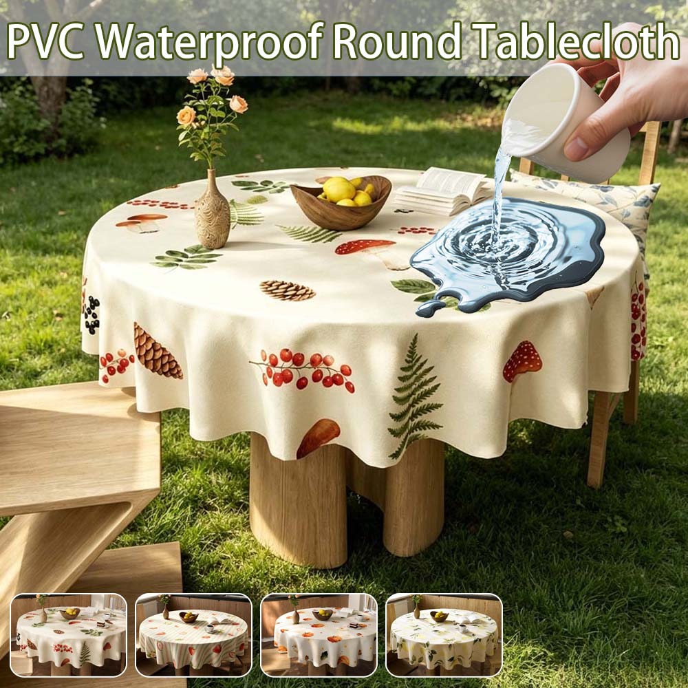 Reusable PVC Round Table Cloth - Outdoor Furniture Year Round บทวิจารณ์และราคา