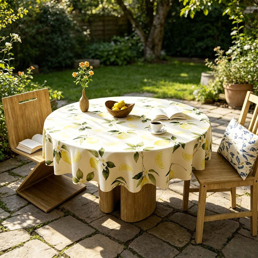 Reusable PVC Round Table Cloth - Outdoor Furniture Year Round บทวิจารณ์และราคา