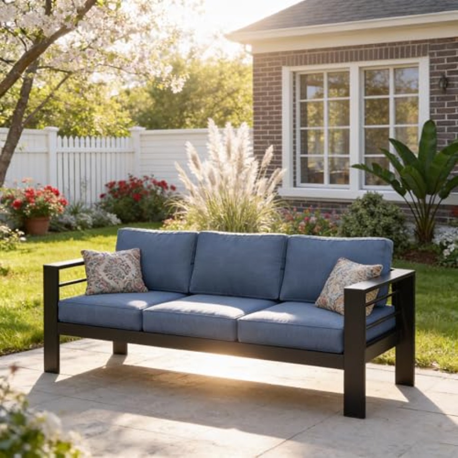 Outdoor Couch Aluminum Patio F - Outdoor Furniture Without Cushions บทวิจารณ์และราคา