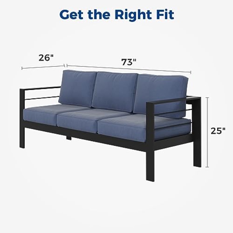 Outdoor Couch Aluminum Patio F - Outdoor Furniture Without Cushions บทวิจารณ์และราคา