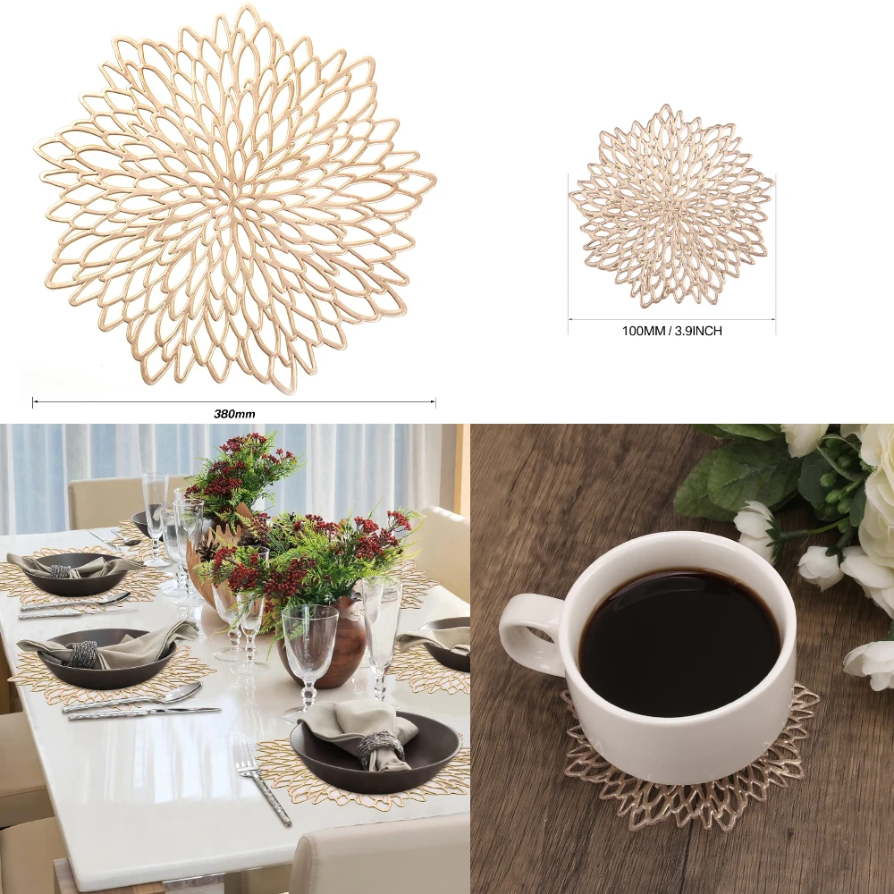 Set of 4 Metallic Placemats Se - Outdoor Furniture Designer บทวิจารณ์และราคา