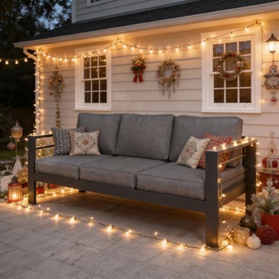 Outdoor Couch Aluminum Patio F - Outdoor Furniture Without Cushions บทวิจารณ์และราคา