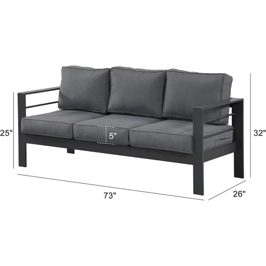 Outdoor Couch Aluminum Patio F - Outdoor Furniture Without Cushions บทวิจารณ์และราคา