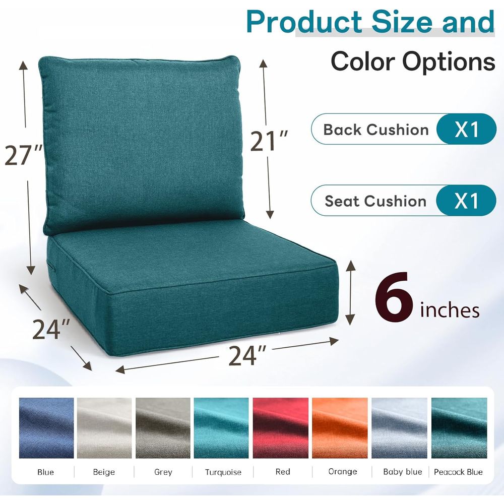 24 x 24 x 6 Inch Outdoor Seat  - Outdoor Furniture Cushions 24 X 24 บทวิจารณ์และราคา
