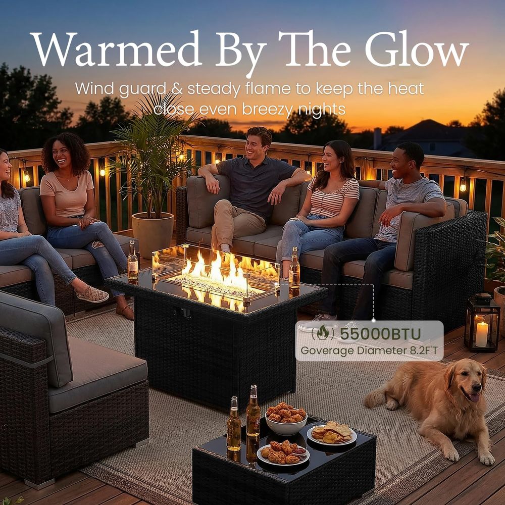 15 Piece Patio Furniture Set w - Outdoor Furniture And Fire Pit บทวิจารณ์และราคา
