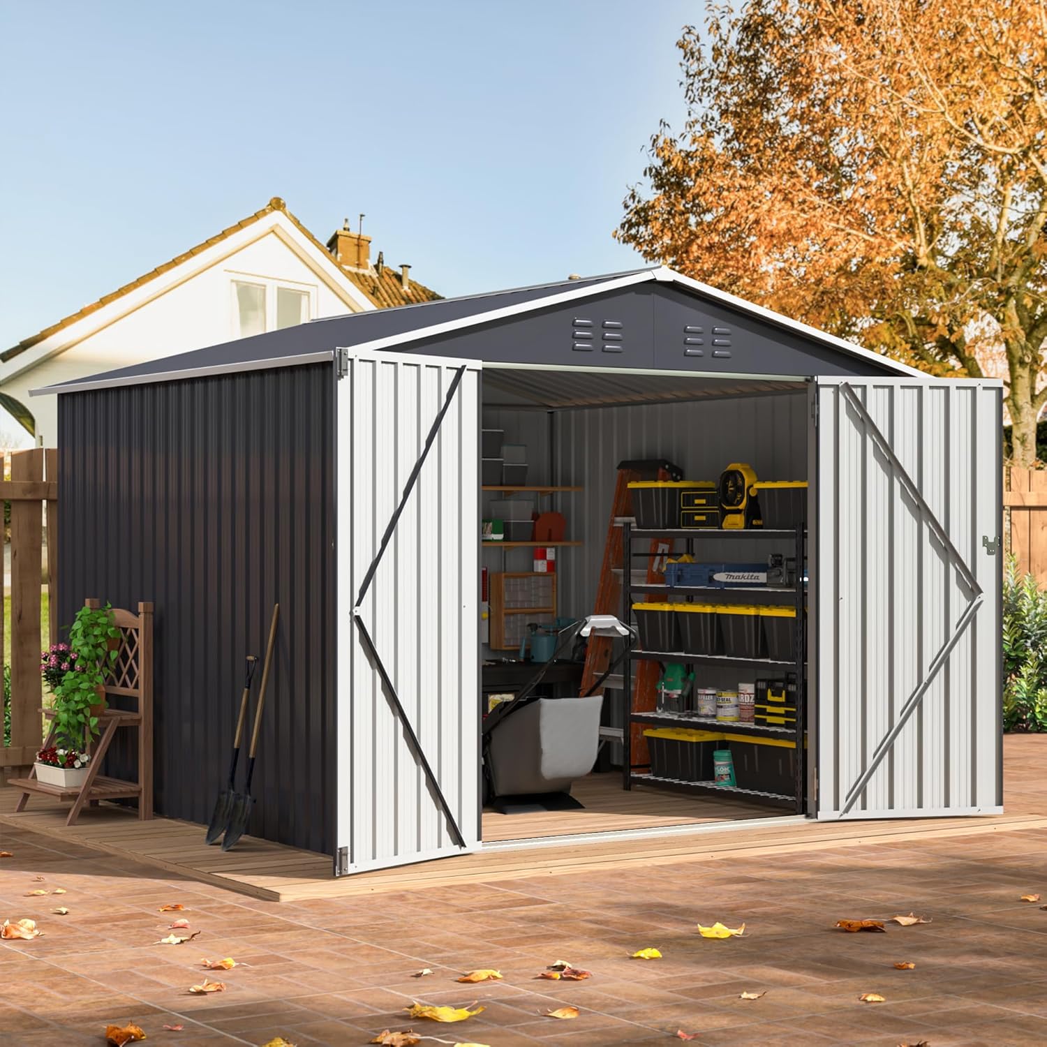 8x8 FT Outdoor Storage Shed, U - Outdoor Furniture Designer บทวิจารณ์และราคา