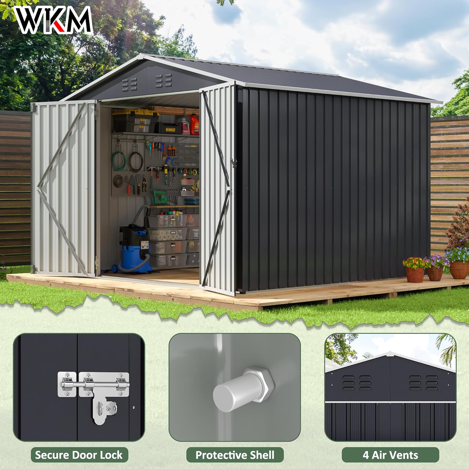 8x8 FT Outdoor Storage Shed, U - Outdoor Furniture Designer บทวิจารณ์และราคา