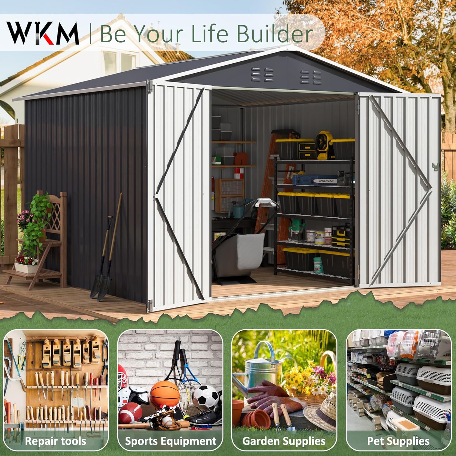 8x8 FT Outdoor Storage Shed, U - Outdoor Furniture Designer บทวิจารณ์และราคา